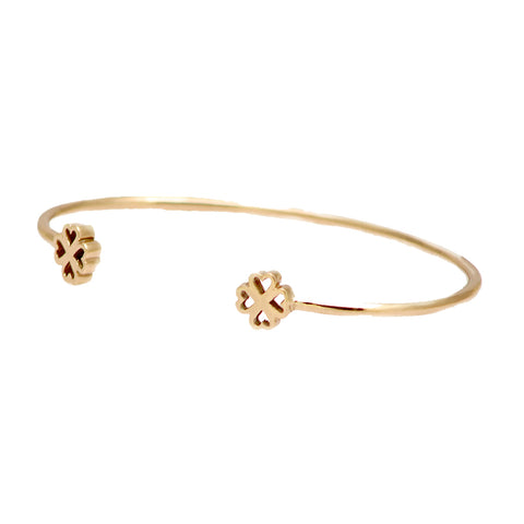 The Essential Clover Cuff Bracelet - Baño de Oro